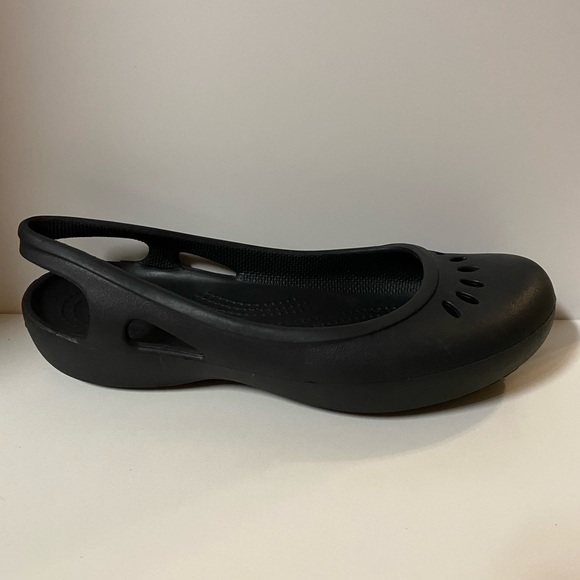 Crocs Kaydee Ballet Flats Women’s 7 Black Slingback Slip On Rubber Shoes Casual - Picture 8 of 12